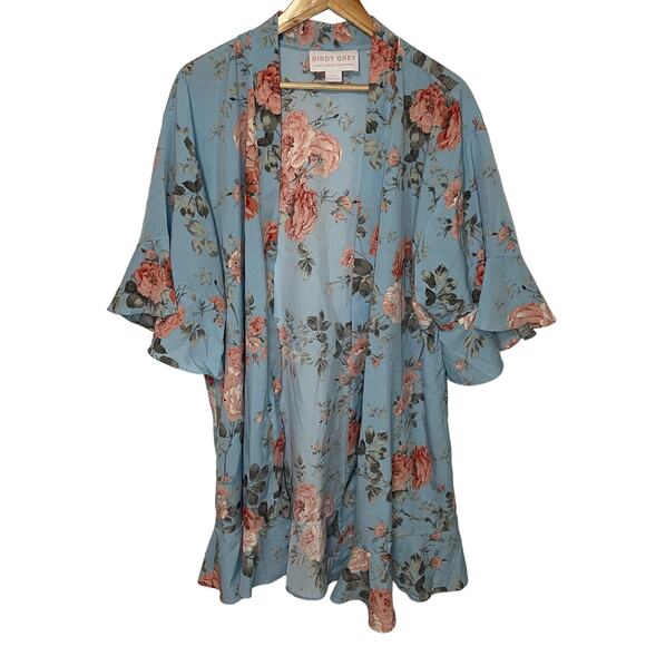 Birdy Grey Other - Birdy Grey Kenny Floral Ruffle Robe M/L Womens Lightweight Femme Tie Close